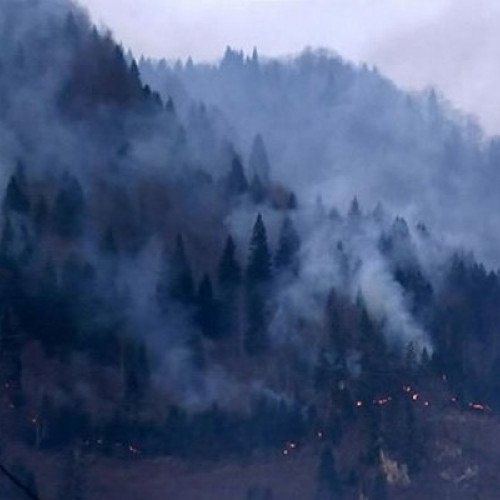 İsmayıllıda yanğın başladı, helikopter qaldırıldı.