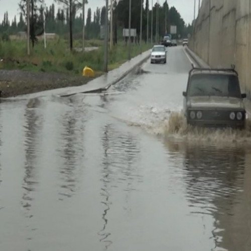 Goranboyda yağış güclü sel səbəb oldu